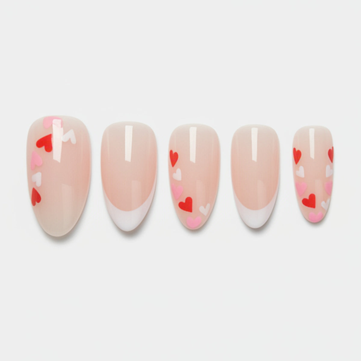Sweetheart Nail Art Press-On Set - Nude Heart