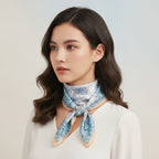 Botanical Border Silk Scarf - Mauve