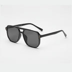 Black Square Aviator Sunglasses With Gold Studs – eyewear (view 1)