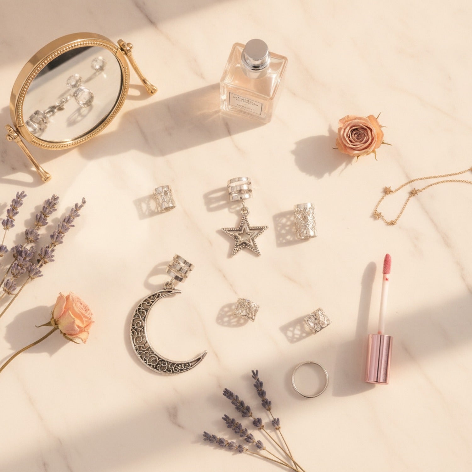 Celestial Gold Hair Clip Charm Set Silver