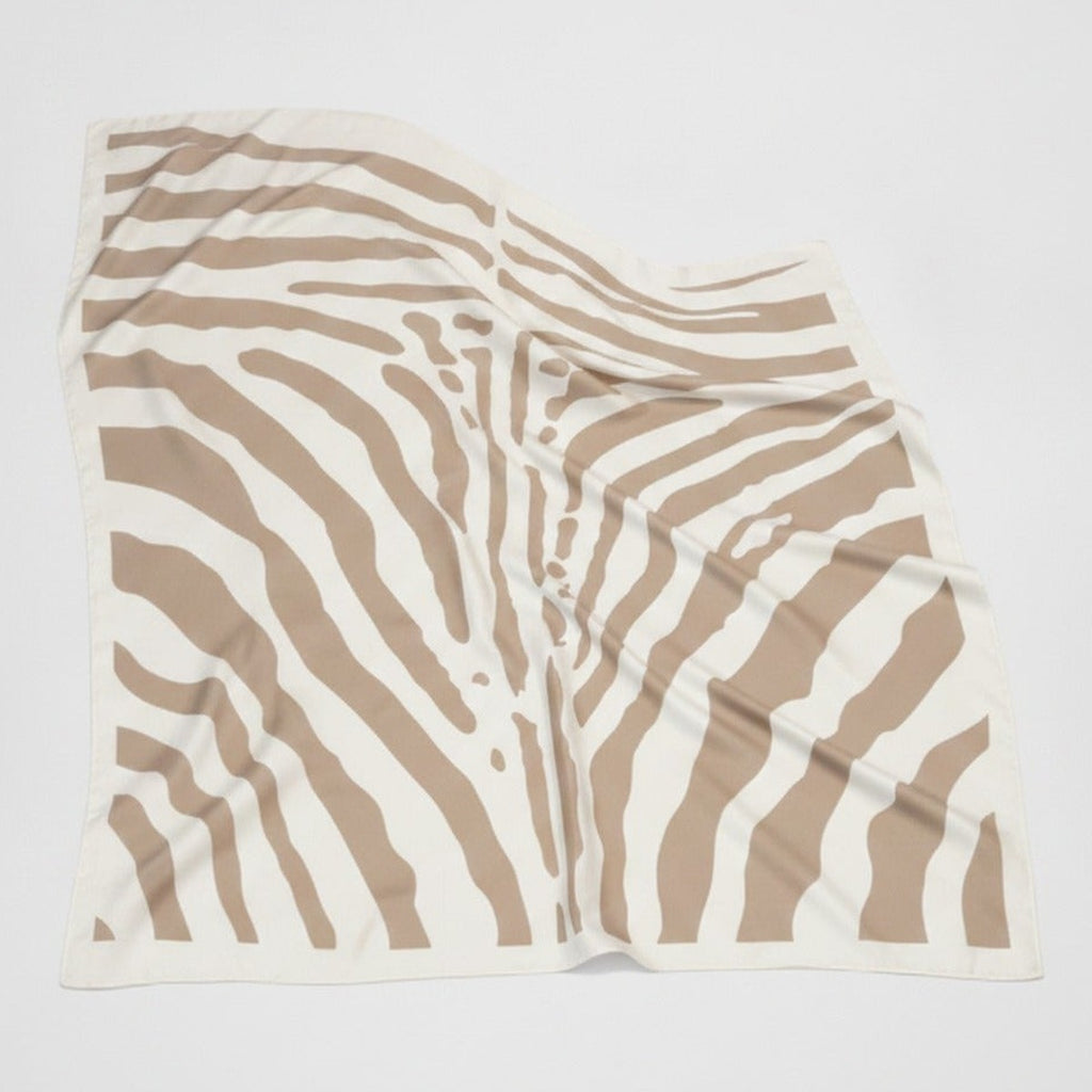 Zebra Print Taupe Square Scarf Wrap – scarves & belts (view 1)