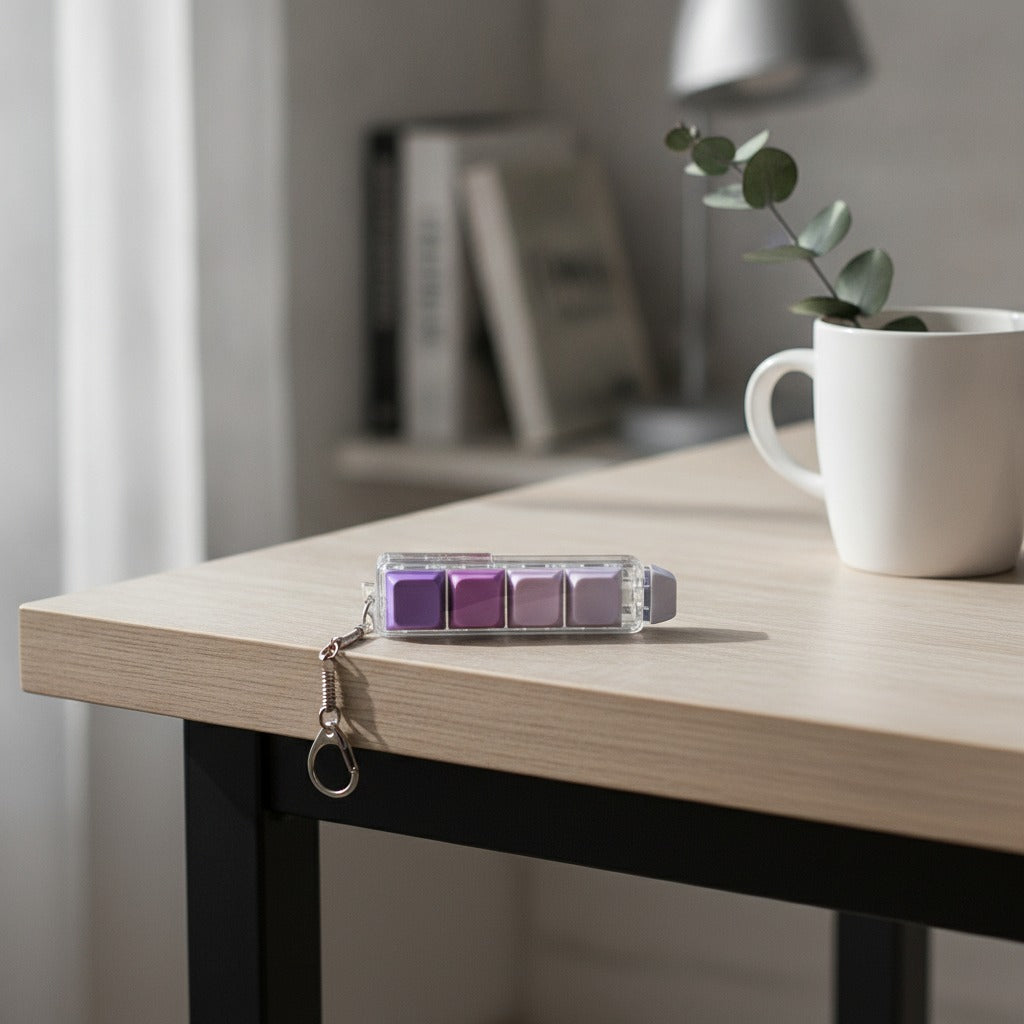 Mini Pop-It Button Keychain - Purple Gradient