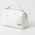 Quilted Cream Cosmetic Bag With Bow Handles – bags & wallets (view 1)