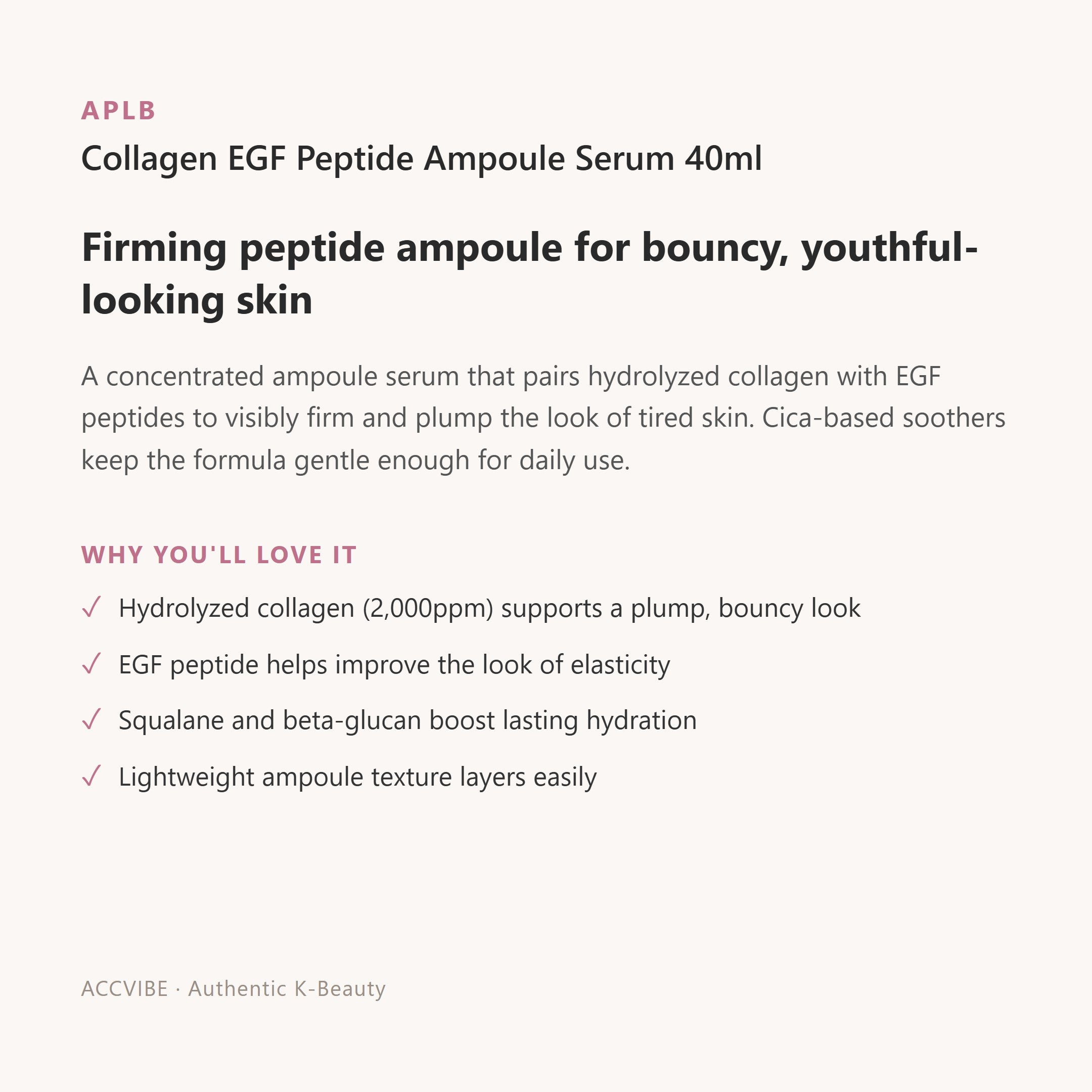 Collagen EGF Peptide Ampoule Serum 40ml