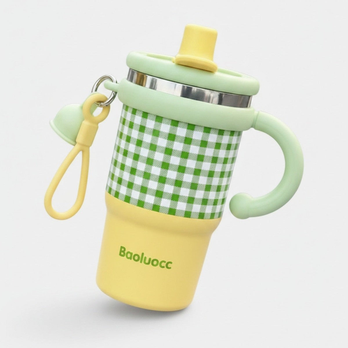 Tumbler With Handle - Lemon Green + Ceramic Liner – novelty & toys (view 1)