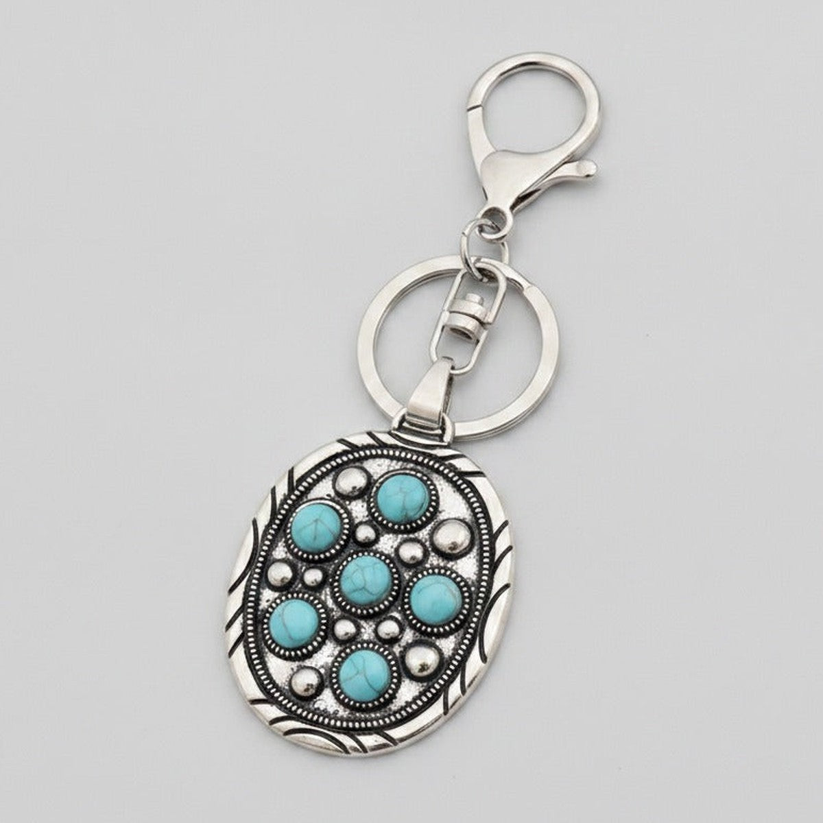 Western Turquoise Flower Keychain - Type 3
