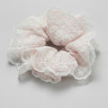 Lace Flower Hair Scrunchie Pink And White – hair accessories (view 1)