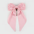 Gingham Bow Hair Claw - Dusty Rose