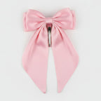 Gingham Bow Hair Claw - Dusty Rose