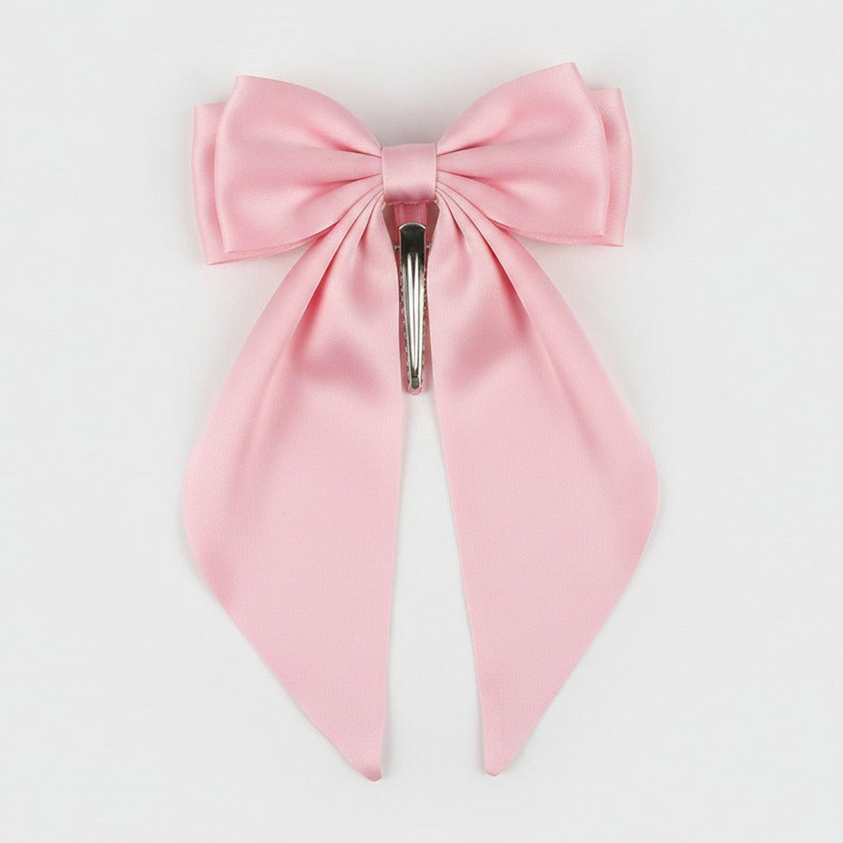 Gingham Bow Hair Claw - Dusty Rose