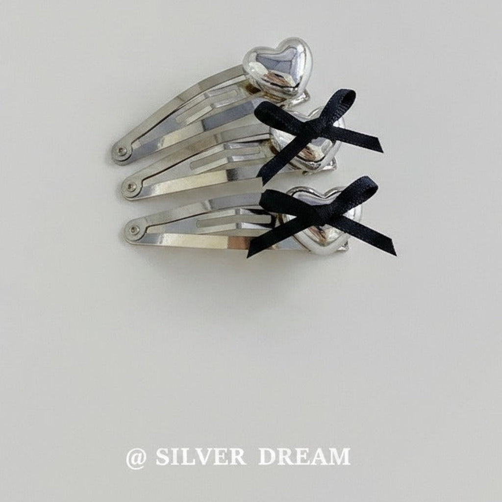 Bow Ribbon BB Clip Set - White Bow
