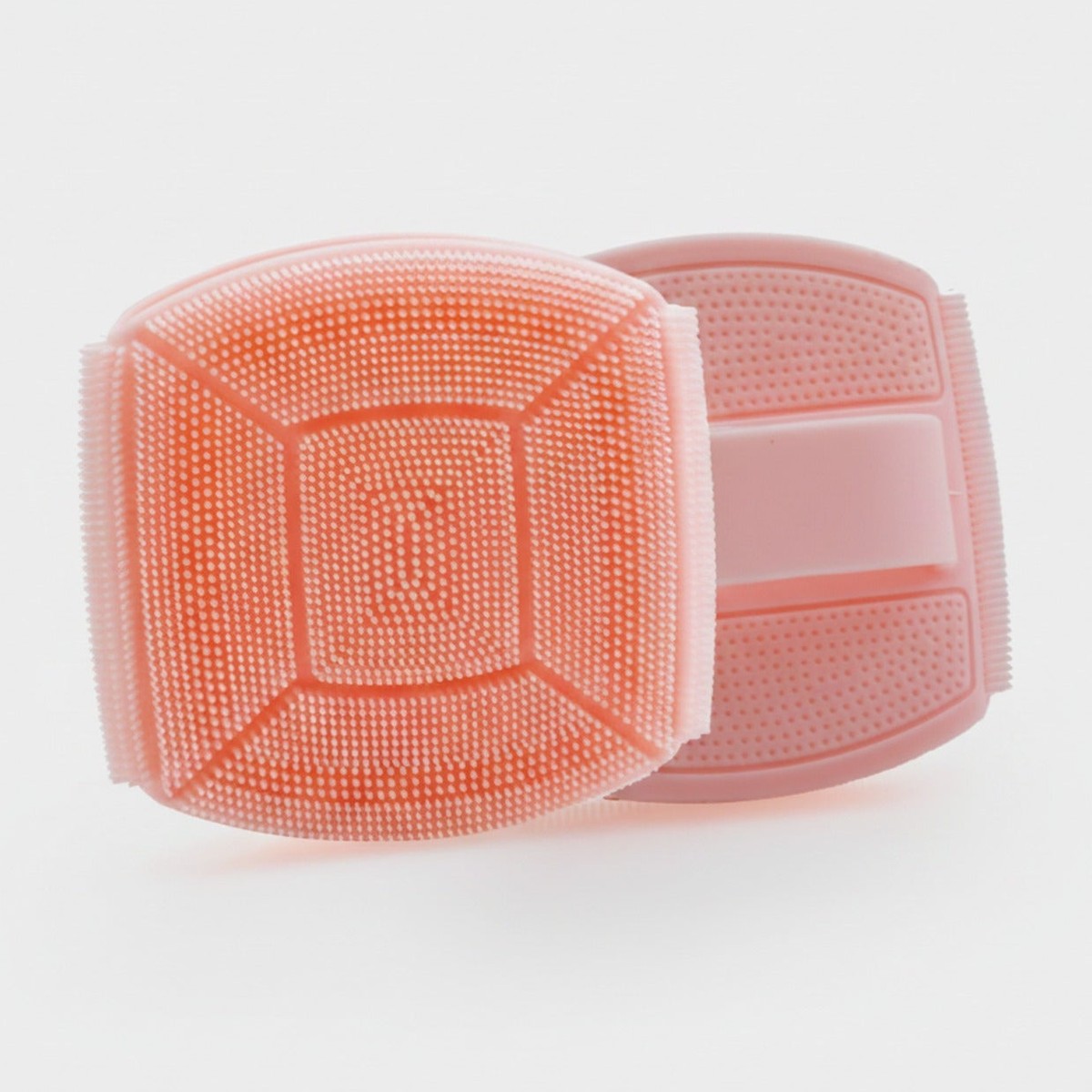 Silicone Face Cleansing Brush Pink Textured – Korean beauty tool (view 1)