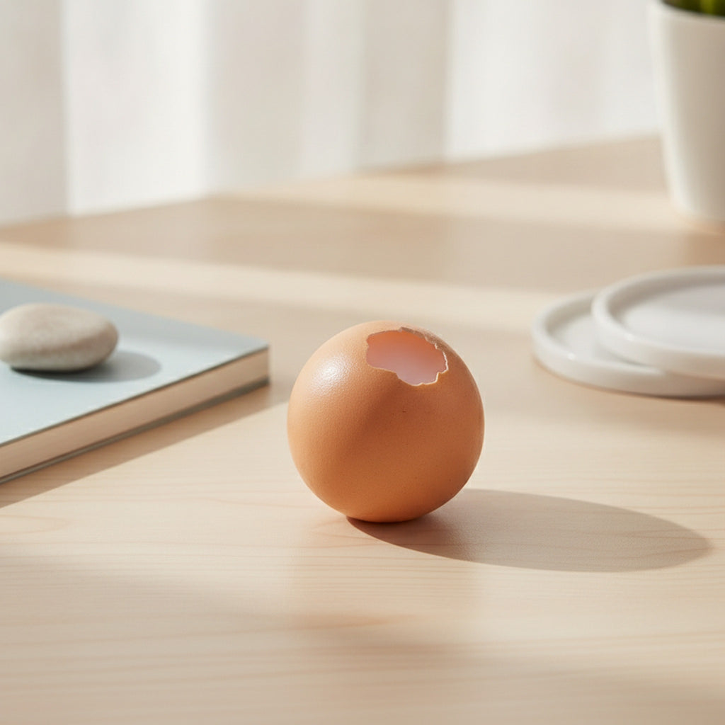 Cracked Egg Squishy Toy - Natural
