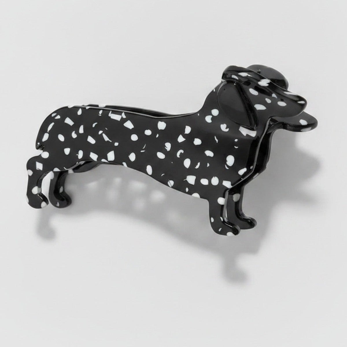 Black Spotted Dachshund Hair Claw Clip – hair accessories (view 1)
