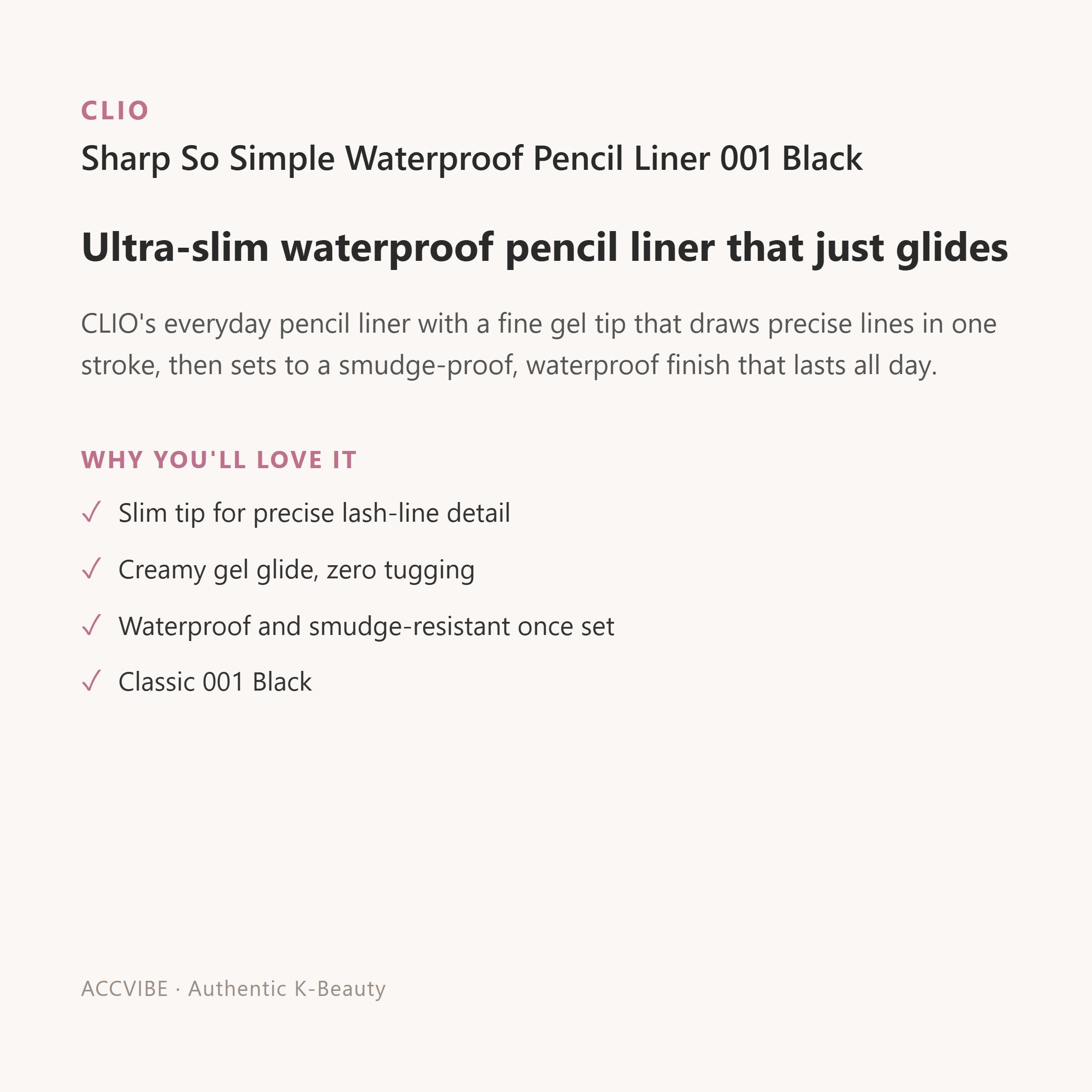 Sharp So Simple Waterproof Pencil Liner 001 Black