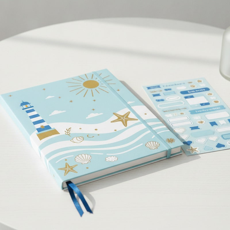 Mystical Butterfly Spiral Notebook - Cool Beach Blue