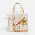 Daisy Clear PVC Gift Bag with Handle - Cream Daisy + Fish Tail Tulle + Pearl (Large 25×23×14.5cm) – apparel accessories (view 1)