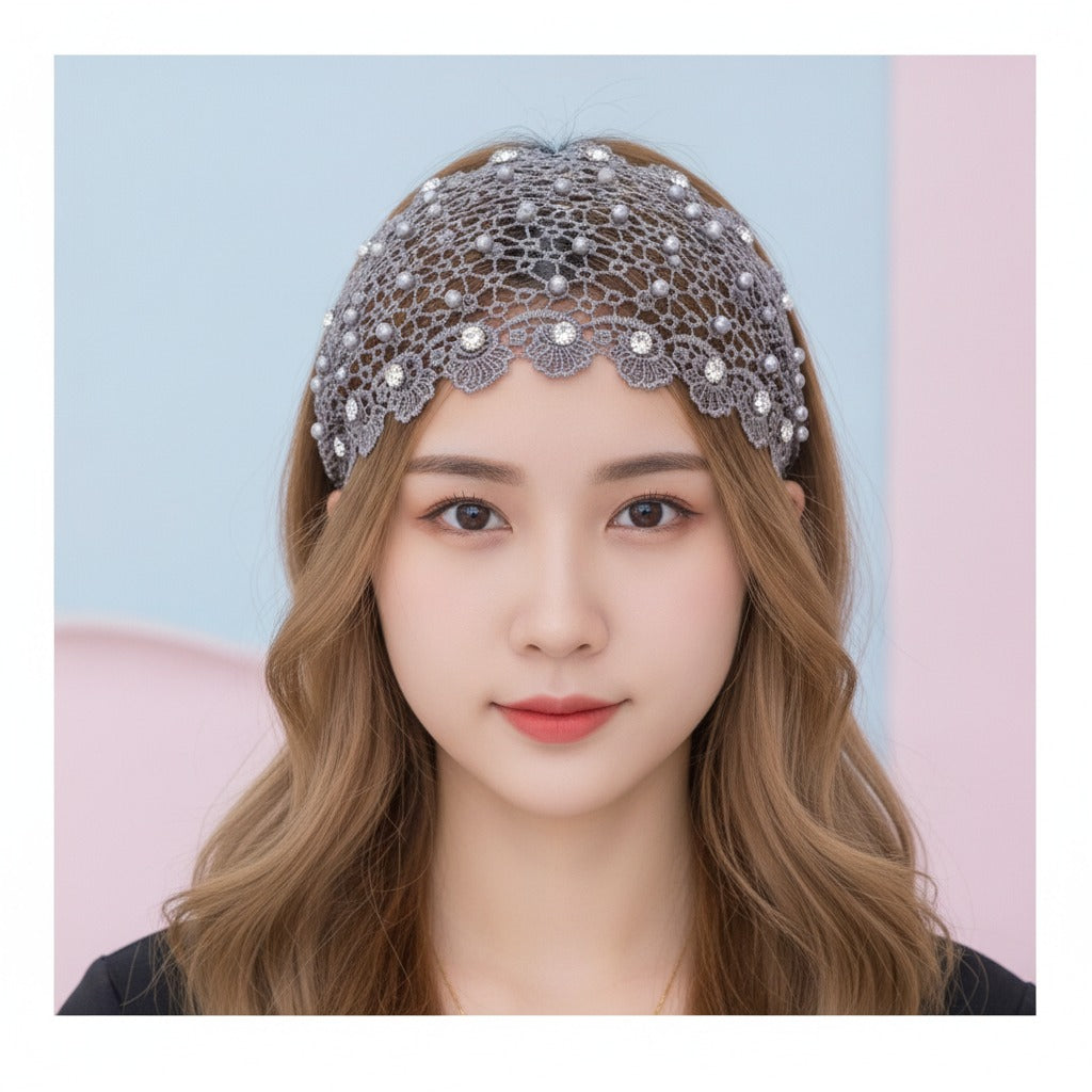Lace Padded Headband - Gray