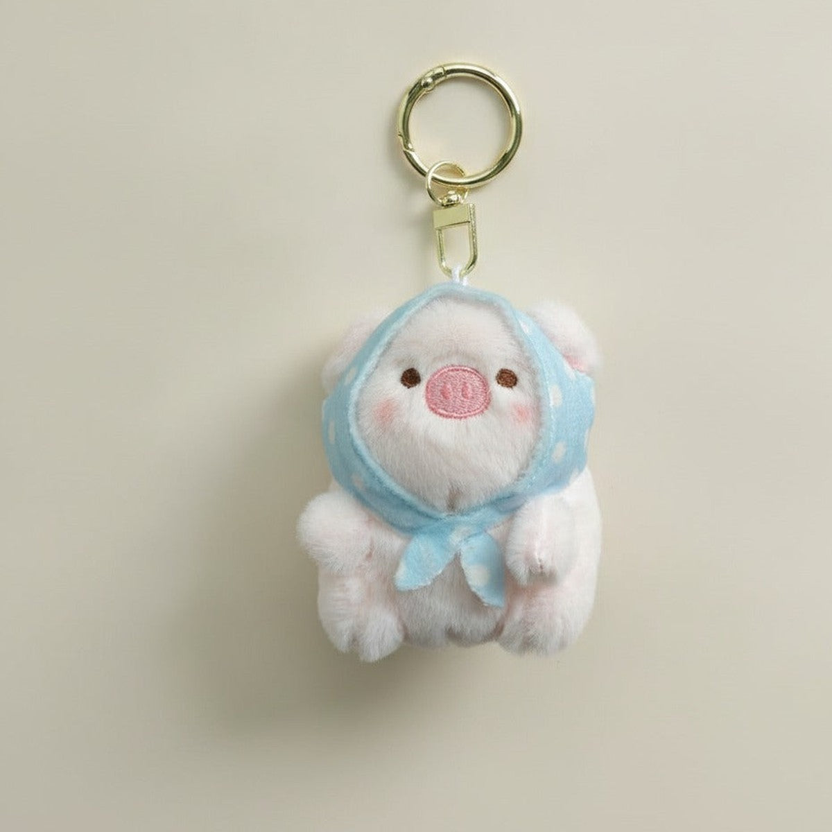 Cute Plush Piggy Scarf Keychain – novelty & toys (view 1)