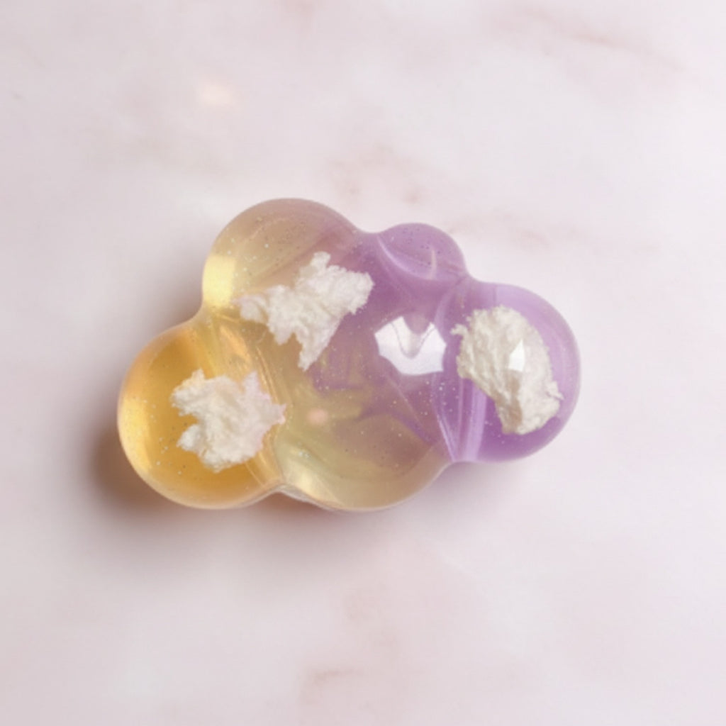 Cloud Puff Phone Grip - Shimmer Purple Yellow