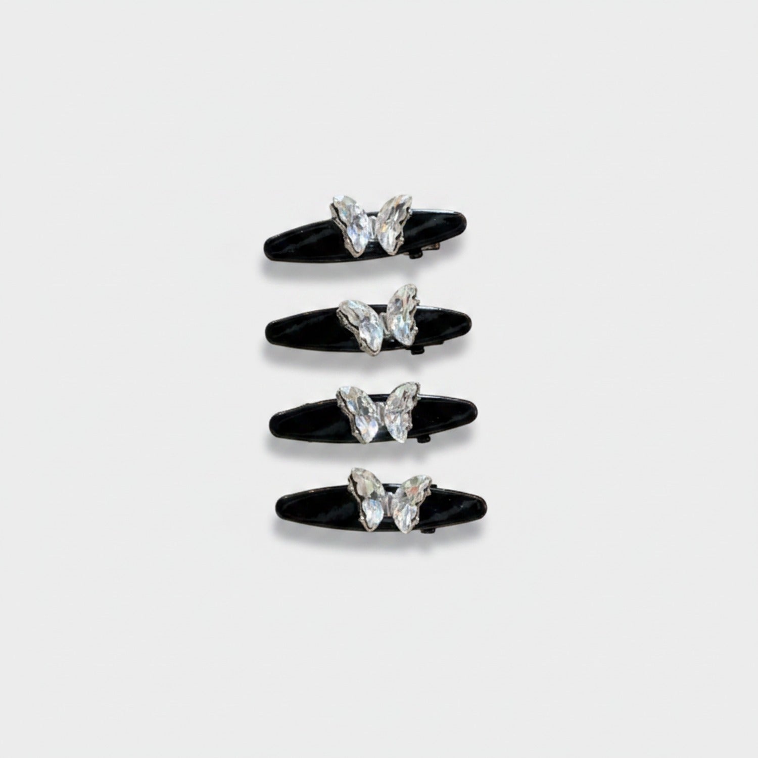 Rhinestone Butterfly Hair Clip Set Champagne Butterfly