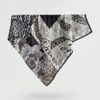 Leopard Polka Dot Satin Scarf - Dark Coffee