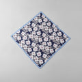 Floral Silk Square Scarf - Navy & Blue