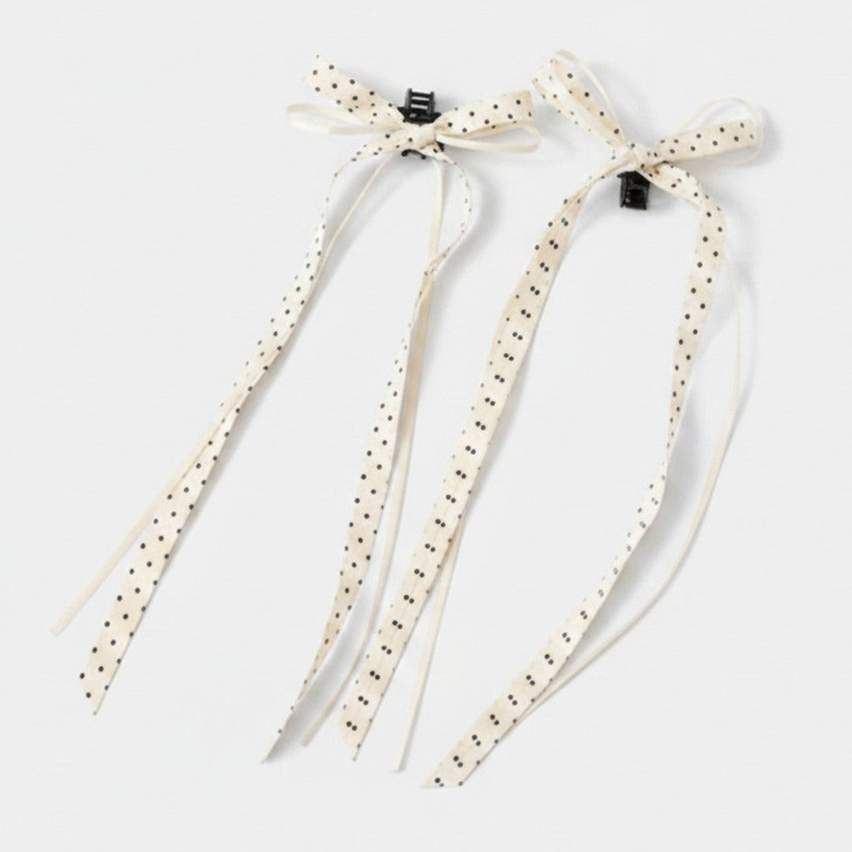 Polka Dot Ribbon Hair Bow Clips Set – hair accessories (view 1)