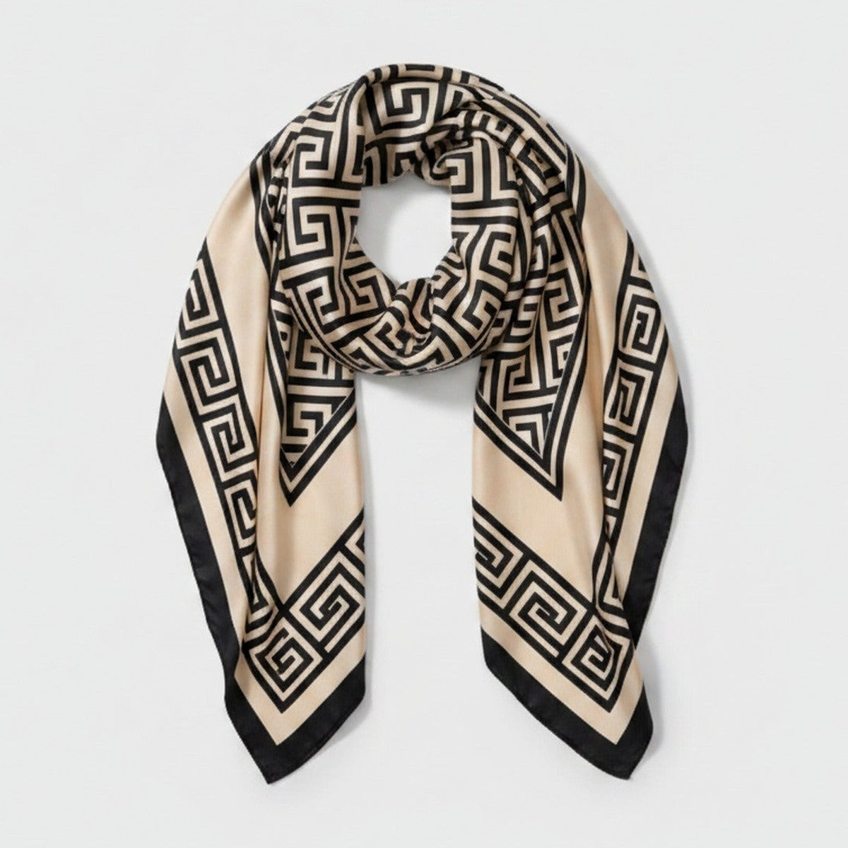 Geometric Greek Key Pattern Square Scarf – scarves & belts (view 1)