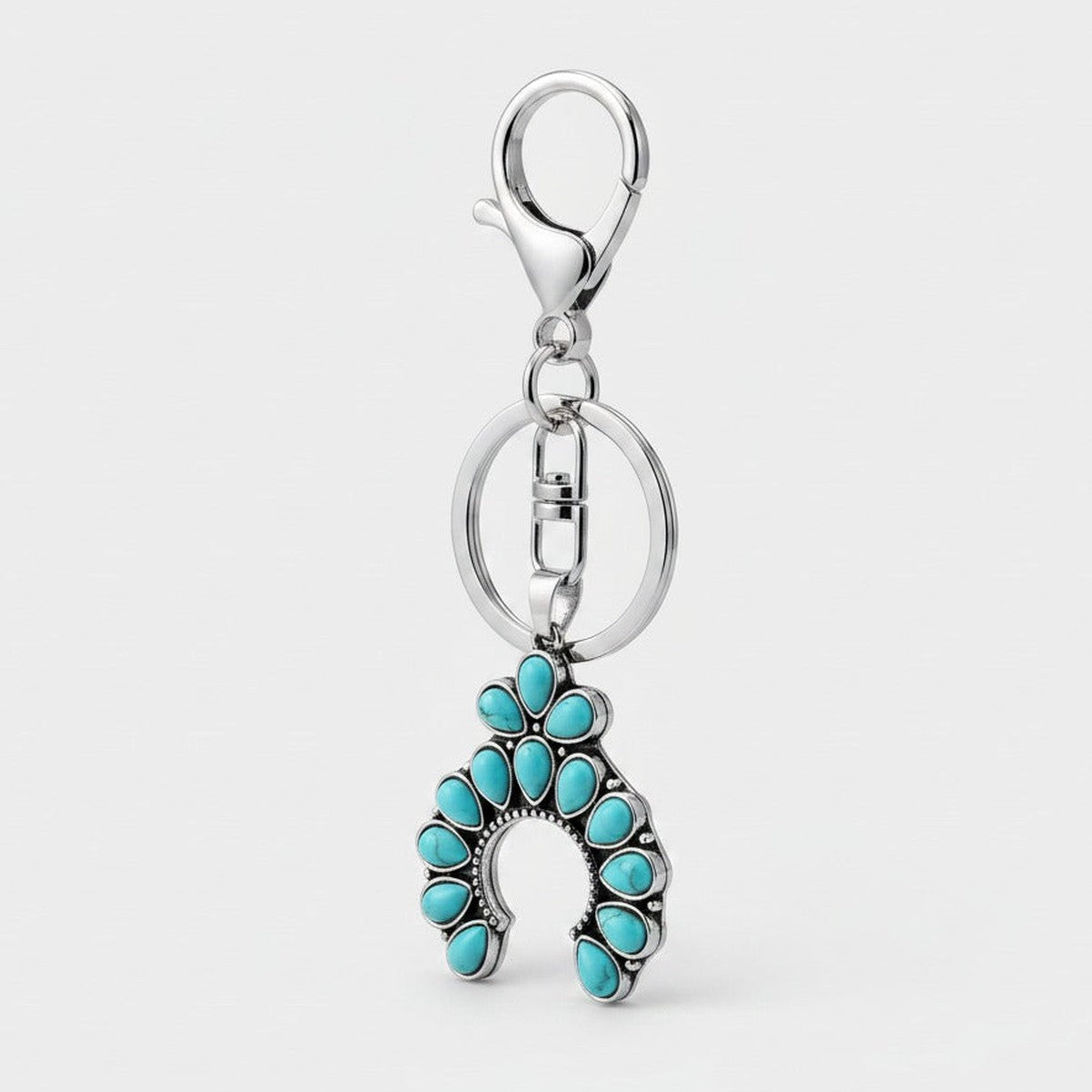 Turquoise Western Horseshoe Keychain - Type 2
