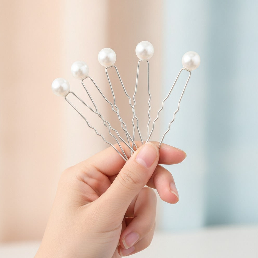 Pearl Hair Pin Set - White Pearl
