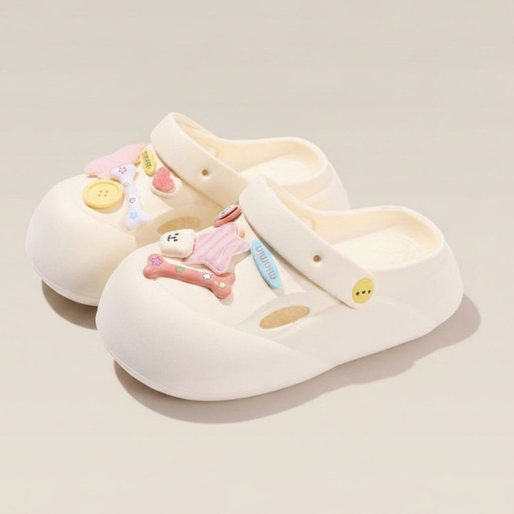 White EVA One-Piece Soft Non-Slip Thick Sole Clogs – apparel accessories (view 1)