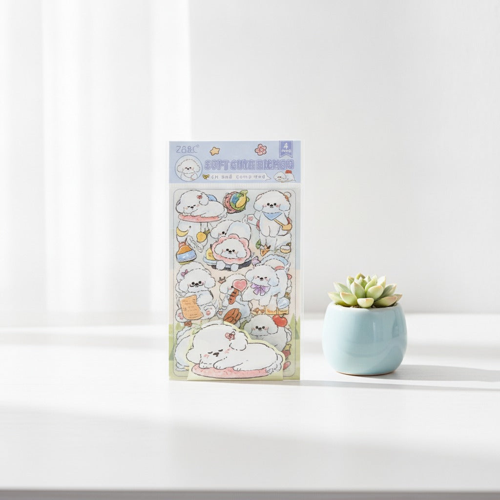 Cute Bear Sticker Sheet Set - Soft Bear