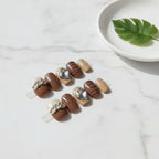 Chocolate Chain & Gem Ring Set