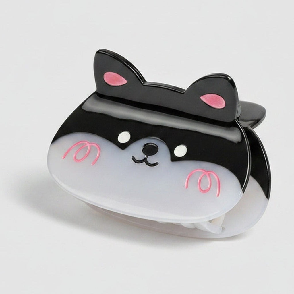 Cat Ear Hair Claw Clip - Black Corgi 7.8cm – hair accessories (view 1)