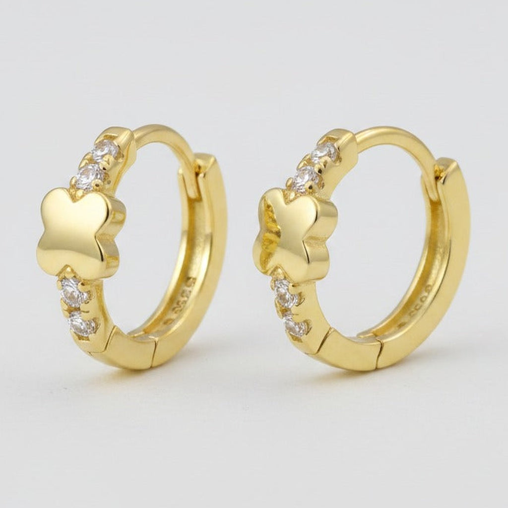 Cloud Heart Hoop Earrings - Gold