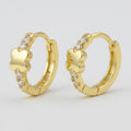 Cloud Heart Hoop Earrings - Gold