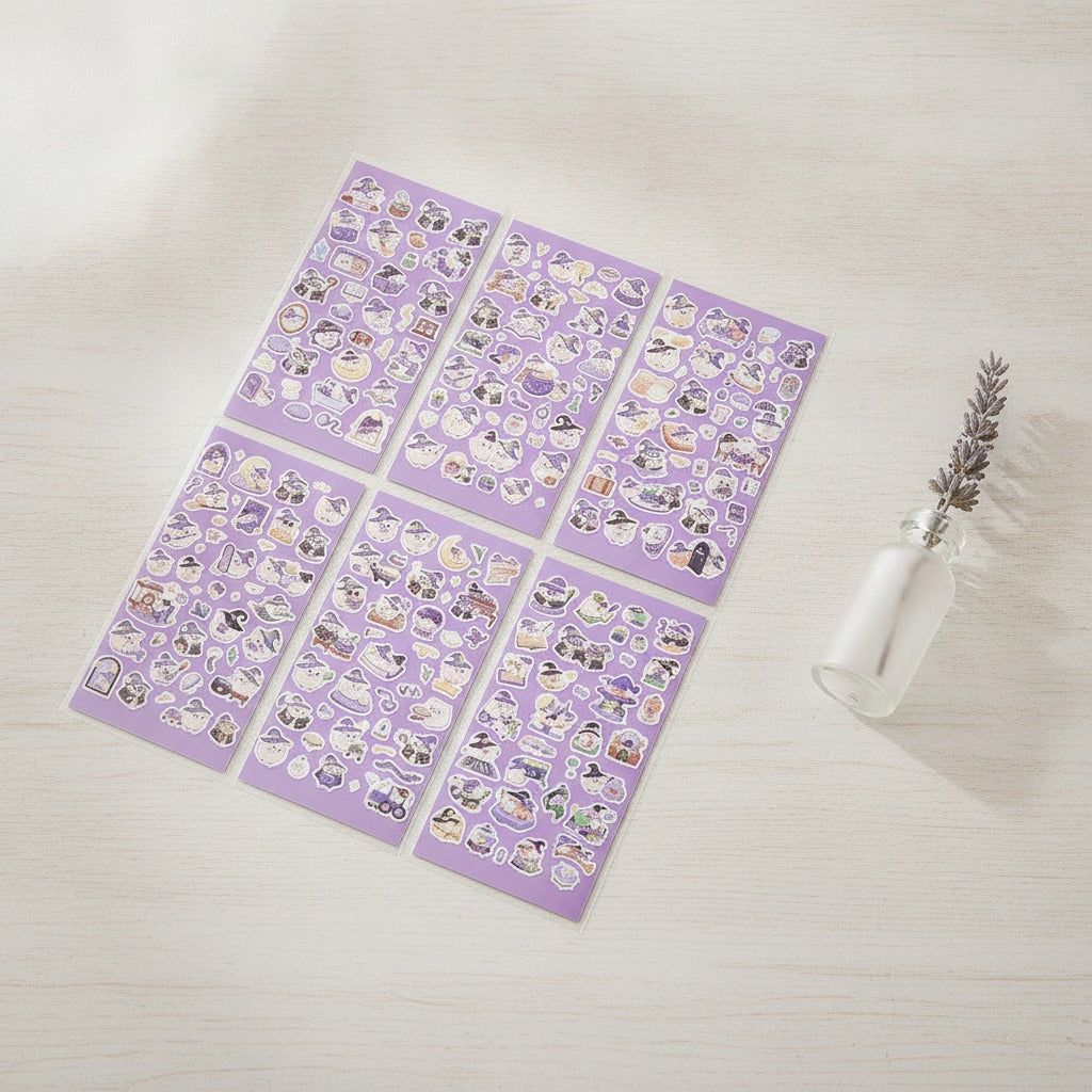 Aesthetic Word Art Sticker Sheet Set - Owl Magic