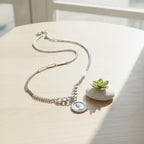 Coin Portrait Pendant Necklace - Silver