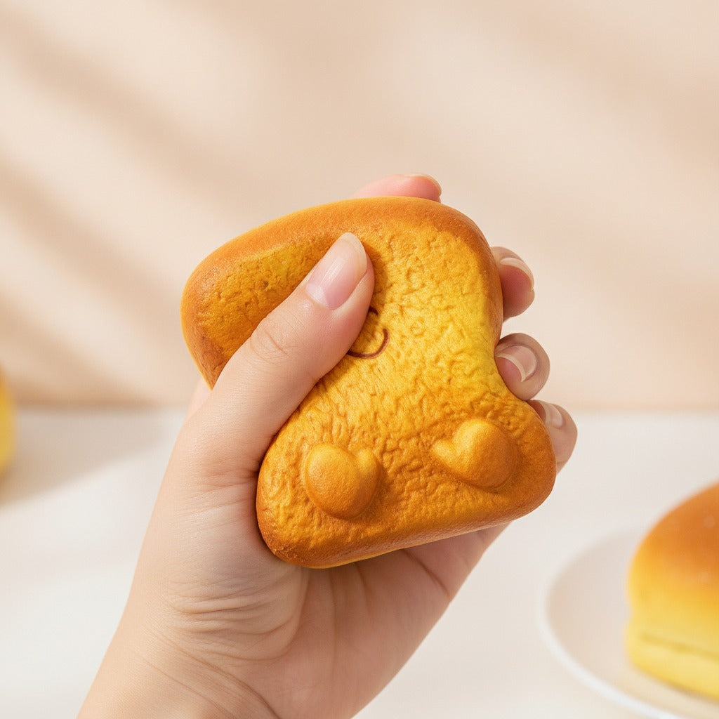 Bread Loaf Squishy - Cheese Triangle - squeeze in hand