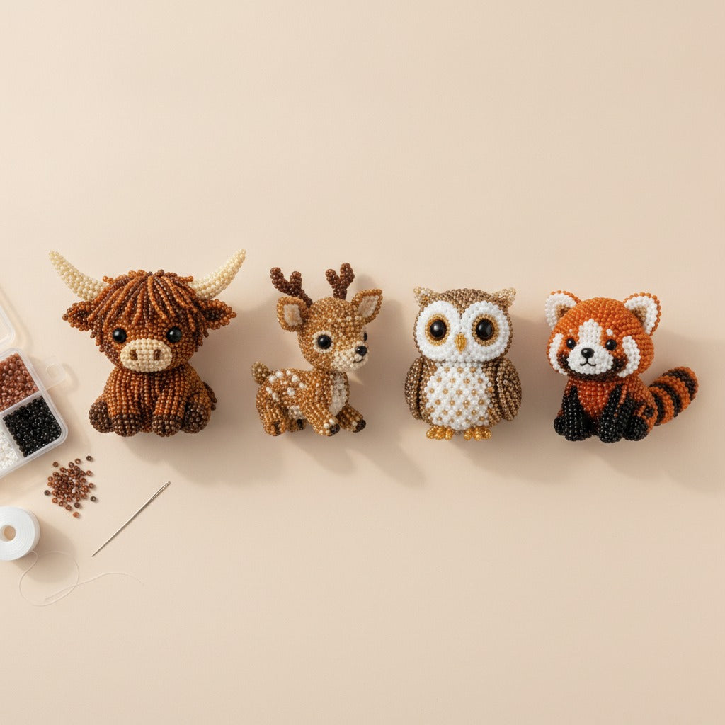 Sparkly Beaded Bird Craft Set - Woodland Friends