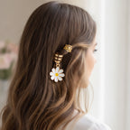 Daisy Charm Hair Clip Set Gold