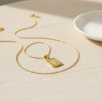 Initial Letter Pendant Necklace - Gold