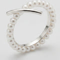 Pearl Bow Ring Silver Statement Set – jewelry (view 1)