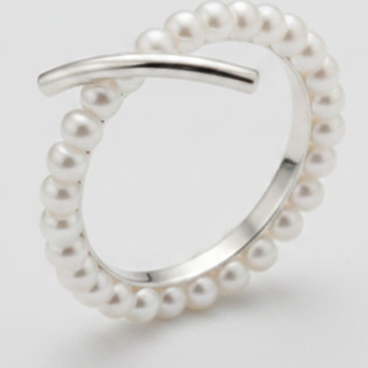 Pearl Bow Ring Silver Statement Set – jewelry (view 1)