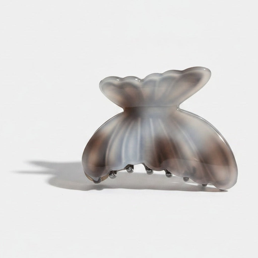 Marbled Butterfly Hair Claw Clip - Gray 6.4cm – hair accessories (view 1)