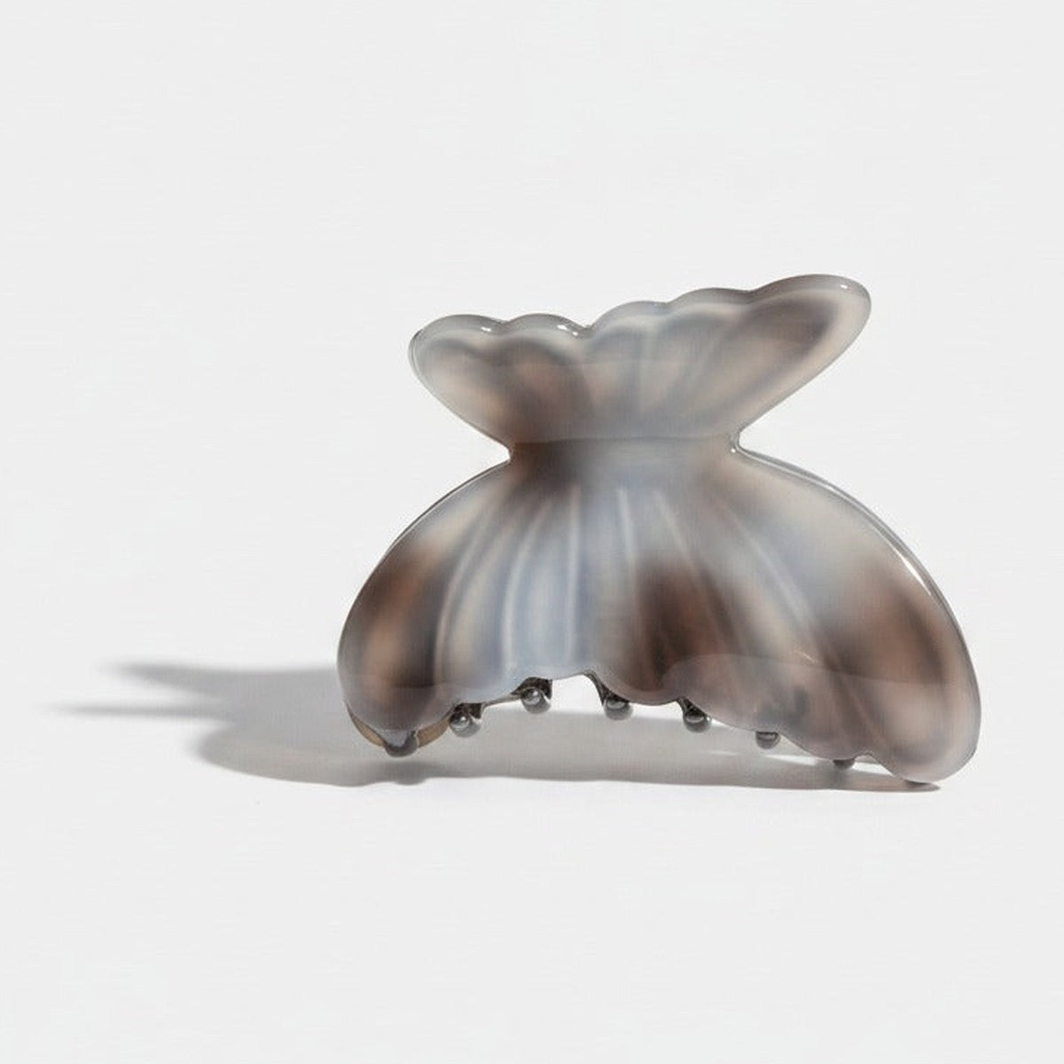 Marbled Butterfly Hair Claw Clip - Gray 6.4cm – hair accessories (view 1)