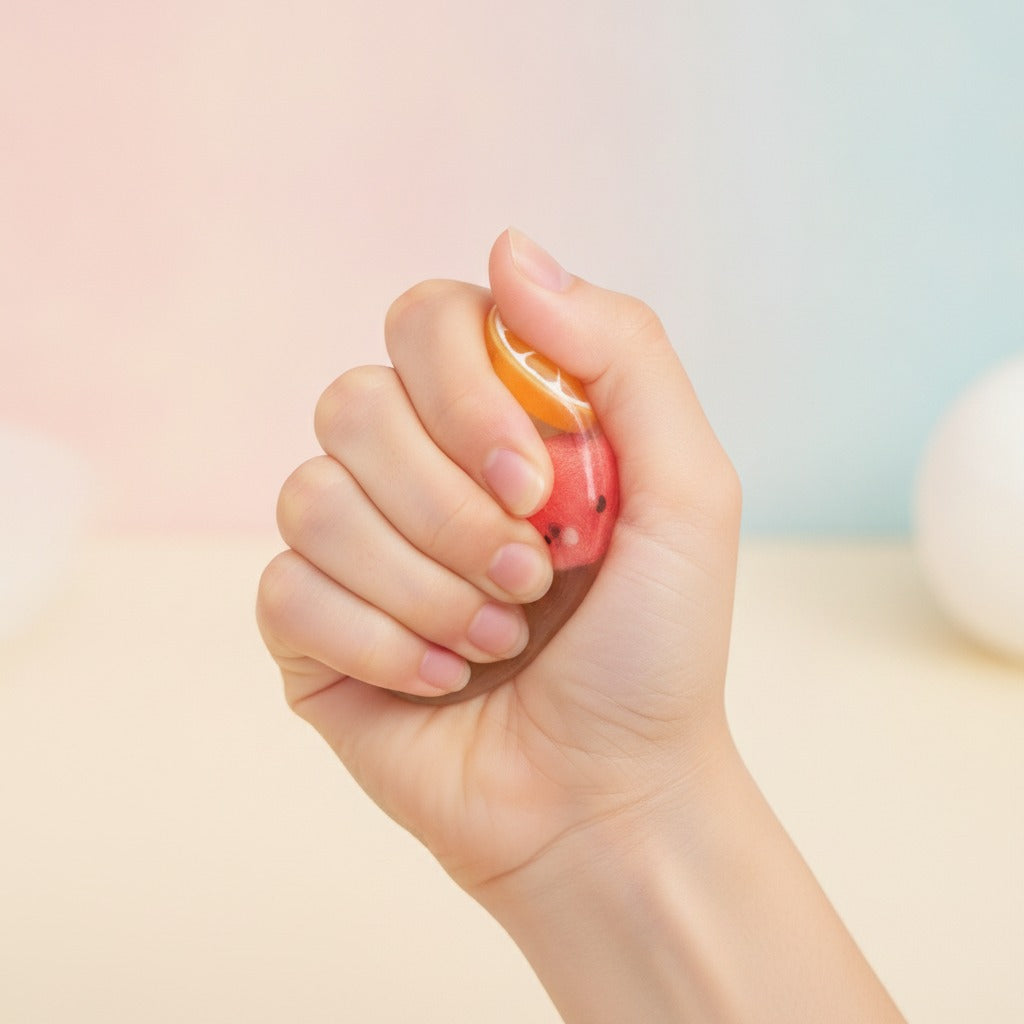 Fruit Smoothie Squishy Ball - Watermelon - squeeze in hand
