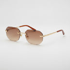 Rimless Gradient Sunglasses Bridge - C1 Tea Color – eyewear (view 1)