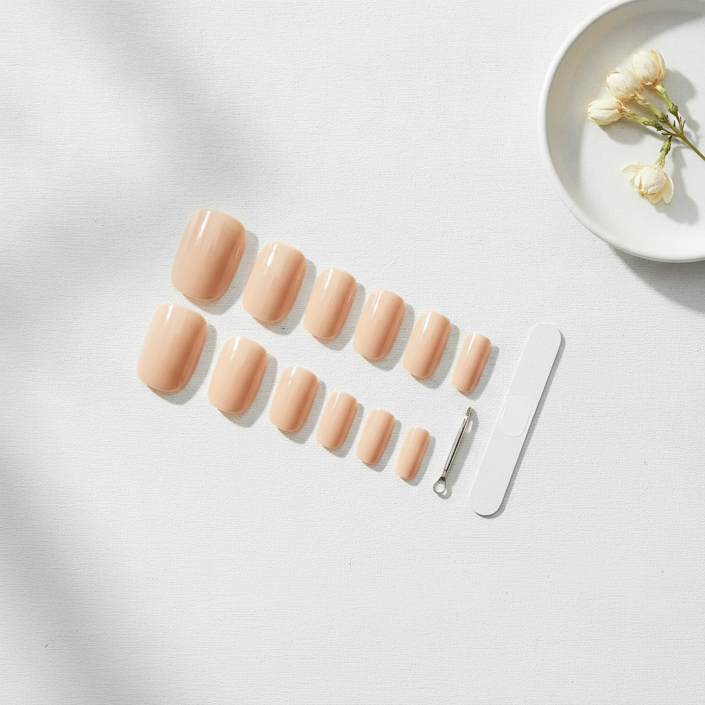 Press-On Nail Set Kit - Nude Beige